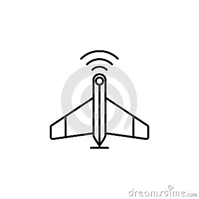 Smart plane flaying smart plane icon. Element of future technology icon for mobile concept and web apps. Thin line Smart Vector Illustration