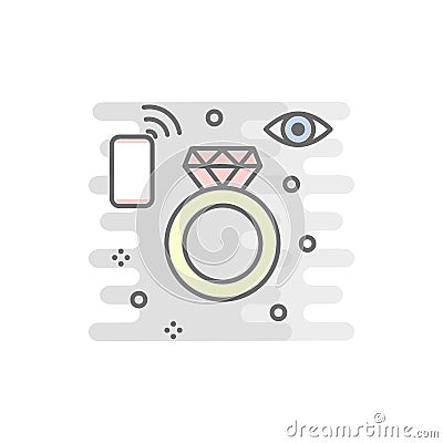 smart ring colored icon. Element of colored smart technology icon for mobile concept and web apps. Color smart ring icon can be us Stock Photo