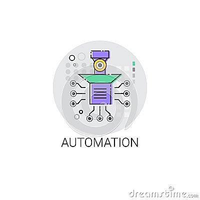 Smart Robot Machinery Industrial Automation Industry Production Icon Vector Illustration