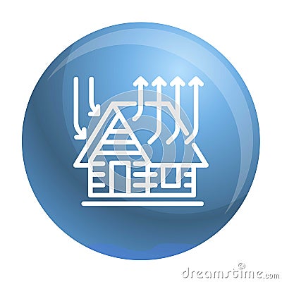 Smart roof house icon, outline style Vector Illustration