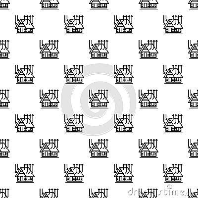 Smart roof house pattern seamless Vector Illustration