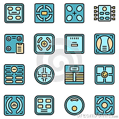 Smart scales icons set vector flat Vector Illustration