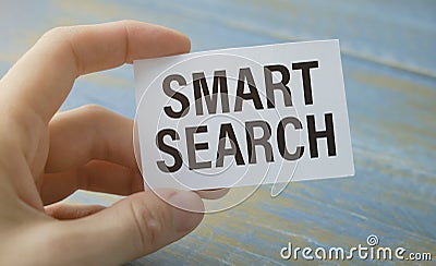 Smart Search text on card Stock Photo