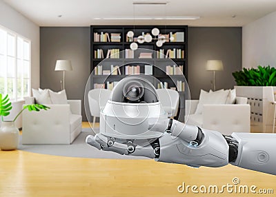 Smart security camera with ai robot Stock Photo