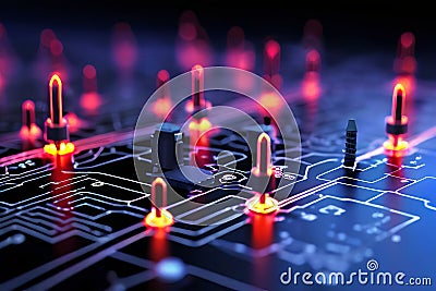 smart sensor network for close up data collection network of sen Stock Photo