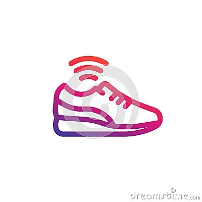Smart shoe icon, linear Vector Illustration