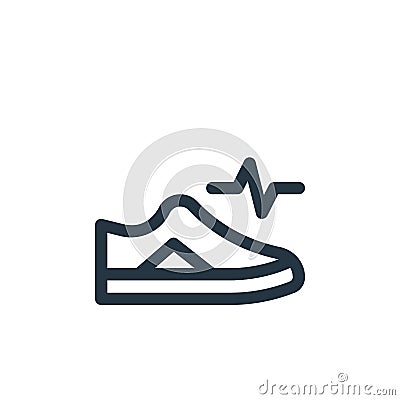 smart shoes vector icon isolated on white background. Outline, thin line smart shoes icon for website design and mobile, app Vector Illustration