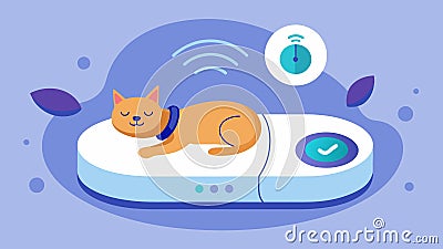 A smart sleep monitoring device that uses advanced sensors to track your pets sleep quality letting you know if they Vector Illustration