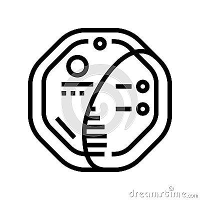 smart smoke detector home line icon vector illustration Vector Illustration