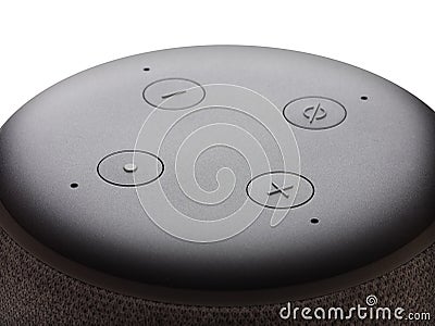 Smart speaker closeup isolated Stock Photo
