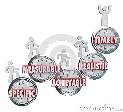 SMART Specific Measurable Achievable Realistic Timely Goals Objective Stock Photo