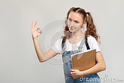 Smart student portrait exam success confident girl Stock Photo