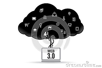 Smart system web 3.0 or with technology Icons. managing application business vector Vector Illustration