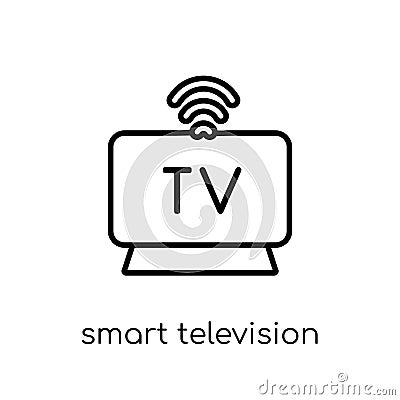 smart Television icon. Trendy modern flat linear vector smart Te Vector Illustration