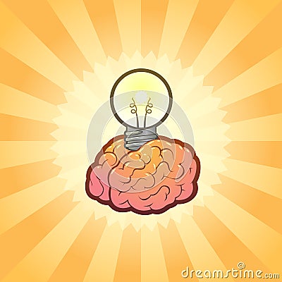 Smart Think Brain Idea Illustration with Power Vector Illustration