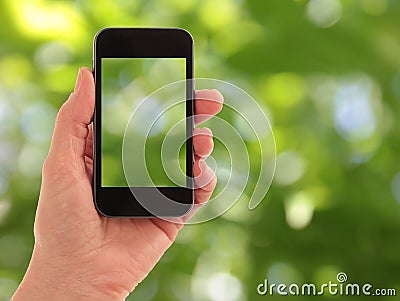Smart Touchphone Cellphone straight on Stock Photo