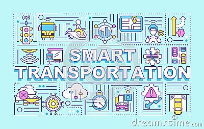 Smart transportation word concepts banner Vector Illustration