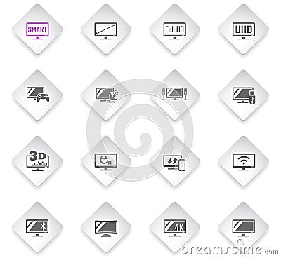 smart tv icon set Stock Photo