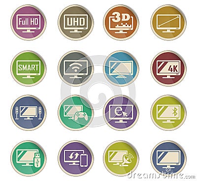 smart tv icon set Stock Photo