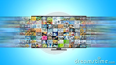 Smart TV and Internet broadband streaming entertainment Stock Photo