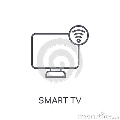 Smart tv linear icon. Modern outline Smart tv logo concept on wh Vector Illustration