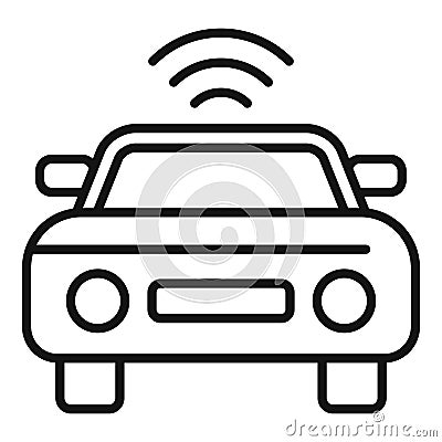 Smart vehicle safety icon outline vector. Control smart stop Stock Photo