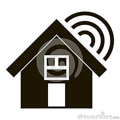 Smart village home icon, simple style Vector Illustration
