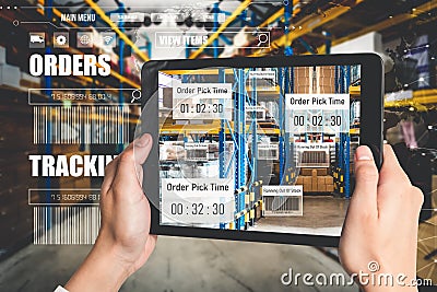 Smart warehouse management system using augmented reality technology Stock Photo