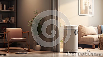 Smart waste basket. Electronic gadget for the home. Open cover. Stock Photo