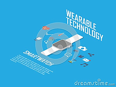 Smart watch concept illustration. Smartwatch and Vector Illustration