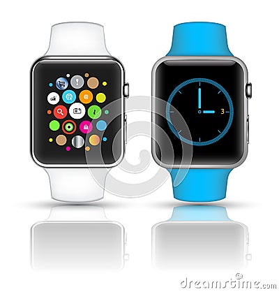 Smart watch 3D mockup realistic Stock Photo