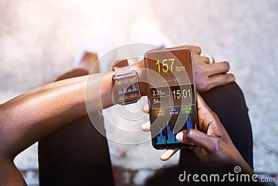 Smart Watch Health Gadget For Running Stock Photo