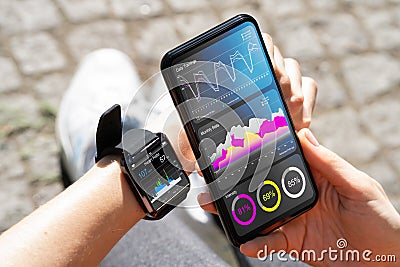 Smart Watch Health Gadget For Running Stock Photo