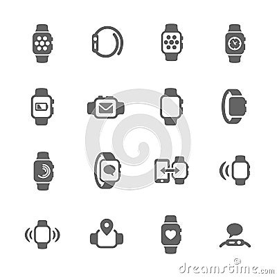 Smart Watch Icons Vector Illustration