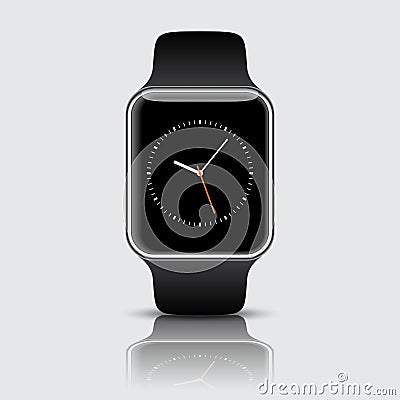 Smart watch with icons on white background. Vector illustration. Vector Illustration