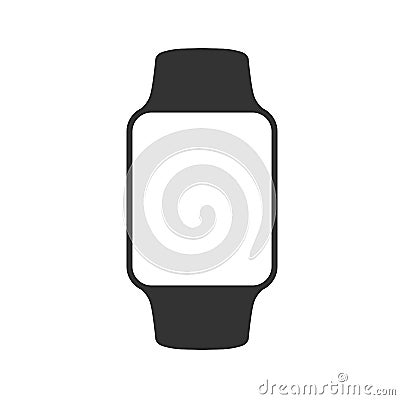 Smart watch isolated on white. Logo. Stainless silver . Vector with app. reflected surface. icon screen. face eps Stock Photo