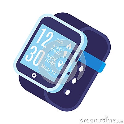 Smart Watch Isometric Composition Vector Illustration