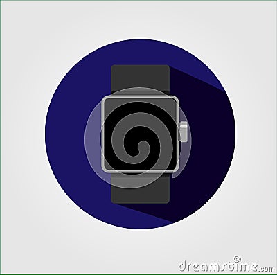 Smart watch longshadow icon logo illustration Stock Photo
