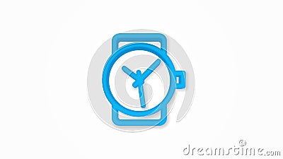 Smart watch modern mobile device realistic icon. 3d line vector illustration. Top view Vector Illustration