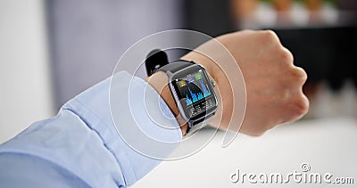 Smart Watch Showing Heartbeat Monitor Stock Photo