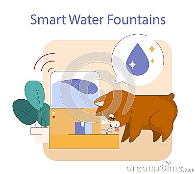 Smart Water Fountains concept. Vector Illustration