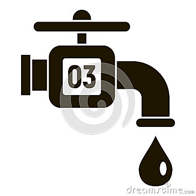 Smart water tap icon, simple style Vector Illustration