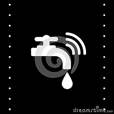 Smart water tap vector icon isolated on white background Vector Illustration