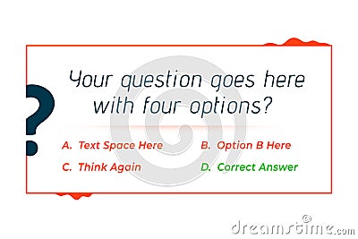 smart way to test your knowledge with multiple option quiz banner design Vector Illustration