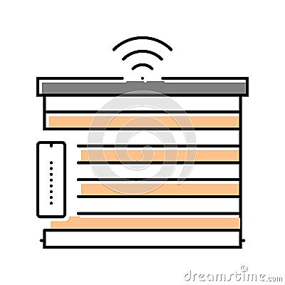 smart window blinds home color icon vector illustration Cartoon Illustration