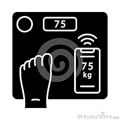 Smart wireless body scales glyph icon Vector Illustration