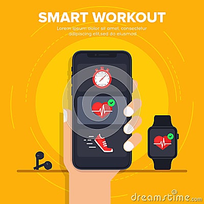 Smart workout vector illustration concept Vector Illustration