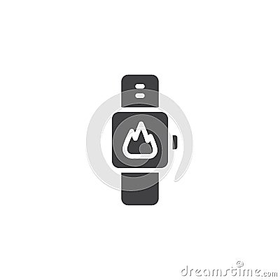Smart Wrist Band with calories burned mode vector icon Vector Illustration