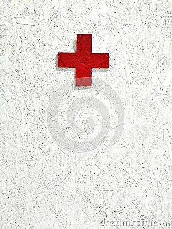 Red cross on a white background Editorial Stock Photo