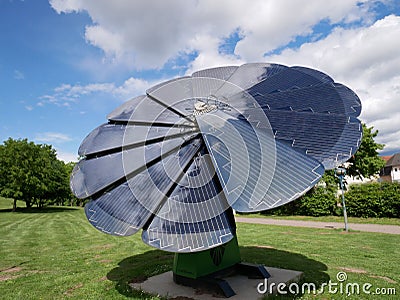 Smartflower solar panel in an open field in Germany Stock Photo